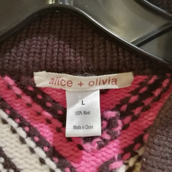 Alice & Olivia 100% Wool Knitted Sweater Cardigan - Picture 4 of 4